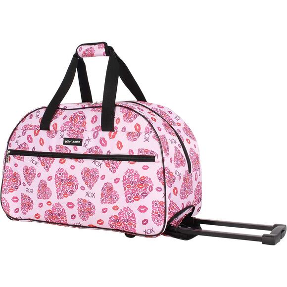 BETSEY JOHNSON CARRY-ON SOFTSIDE ROLLING DUFFLE BAG XOX NWT - Picture 4 of 8